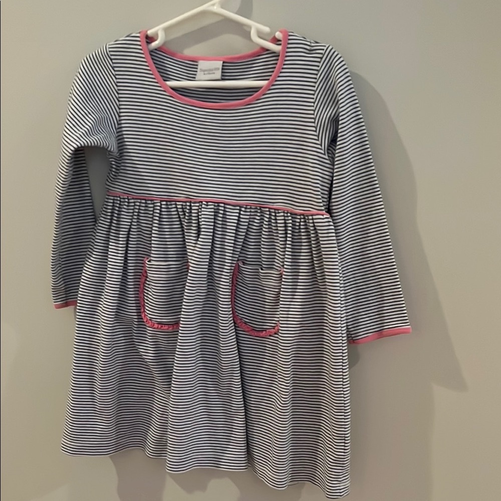 Striped Long Sleeve Kids Dress. 4t